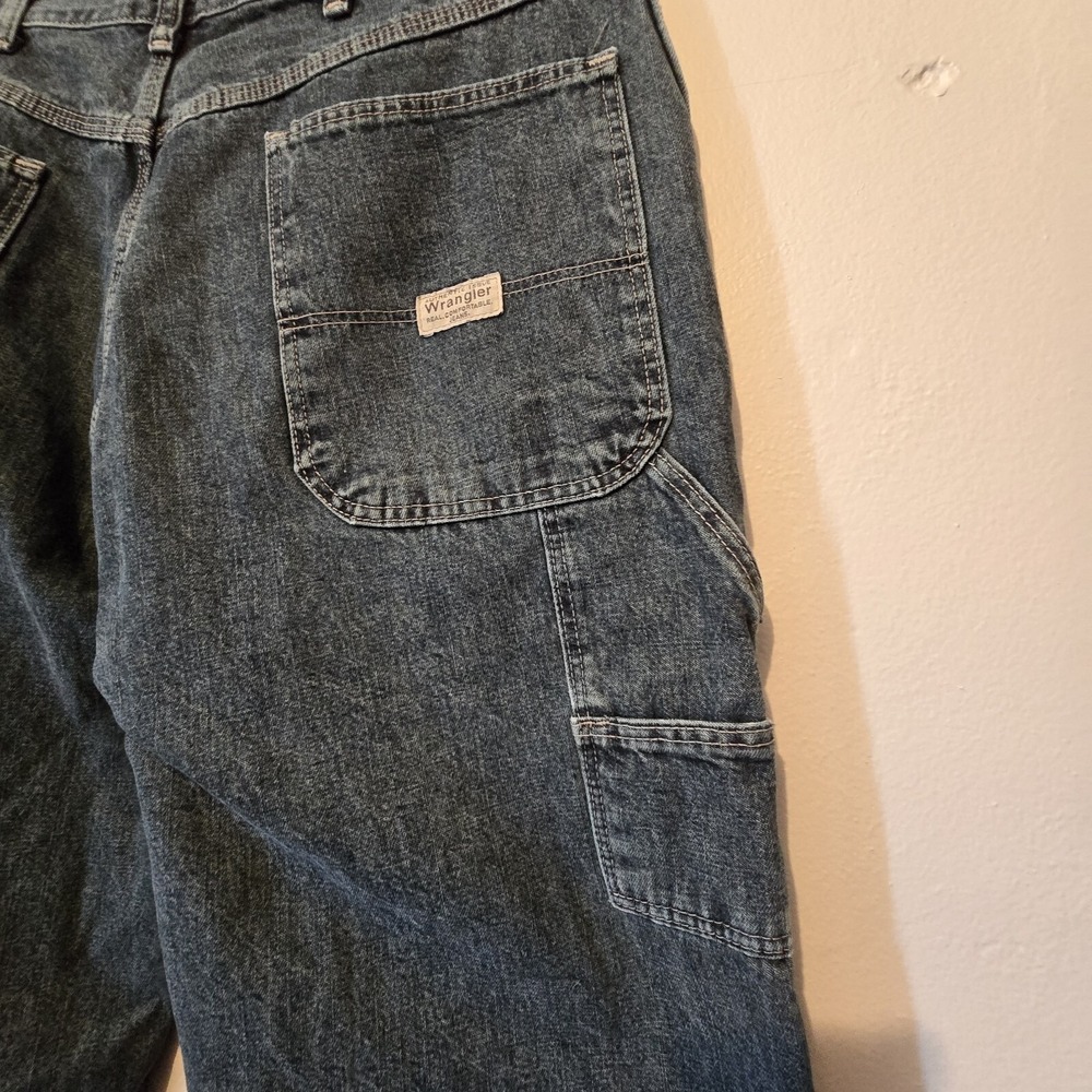 Vtg Wrangler Jeans Mens 34x34 Baggy Carpenter Straight Cotton Streetwear Skater - Picture 13 of 16